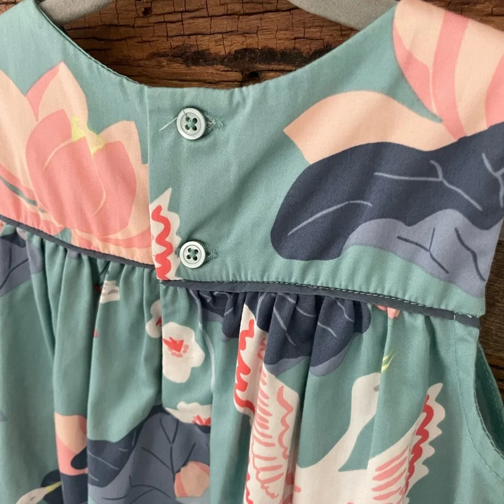 Baby girls Tea Collection printed empire waist dress, size 18-24 months